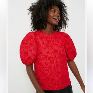 Tuckernuck Hyacinth House Jacquard Noelle Blouse in Red
